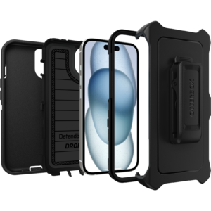 Defender Pro with Holster for iPhone 17e, iPhone 16e, iPhone 15, iPhone 14, iPhone 13 in Black